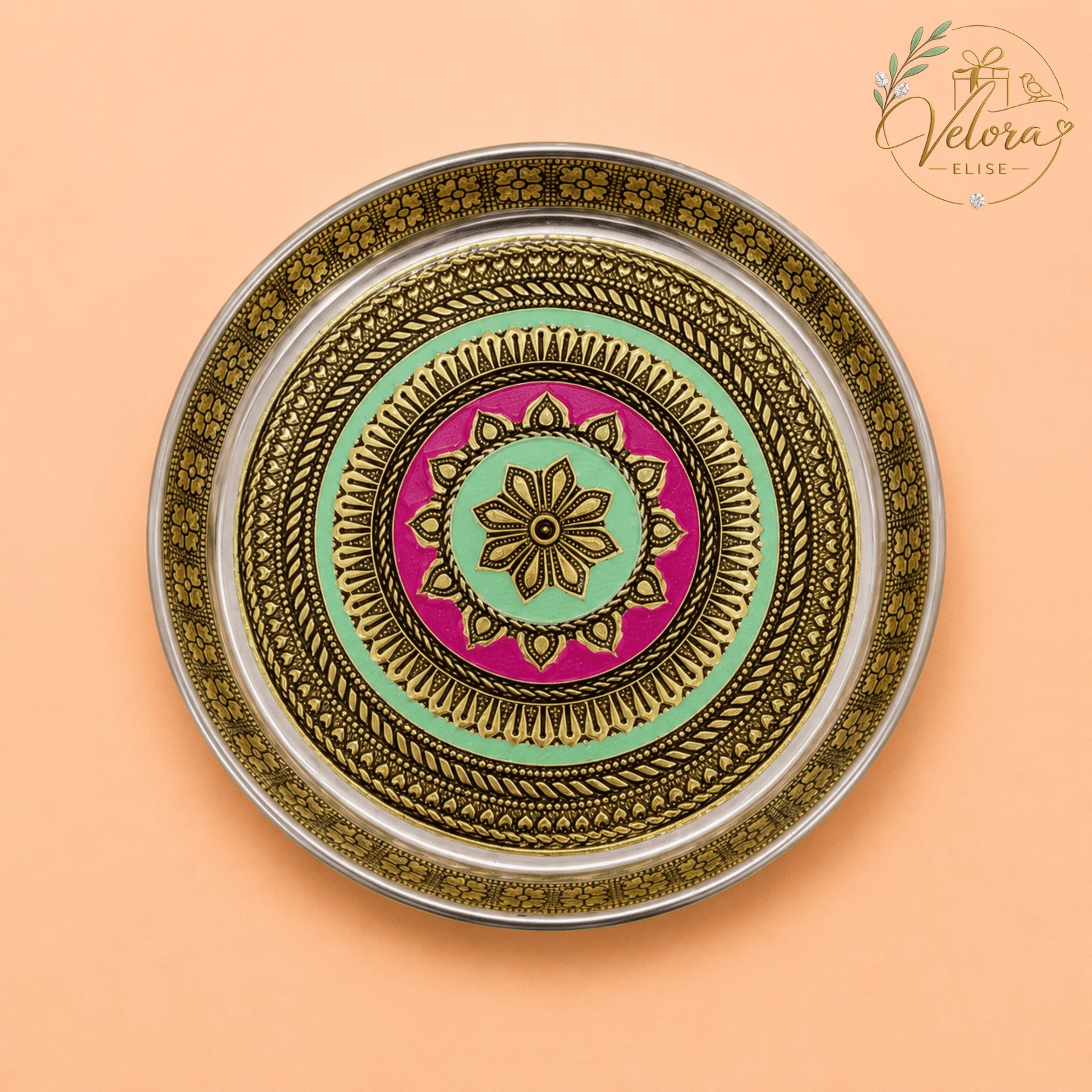 Meenakari Floral Mandala Plate