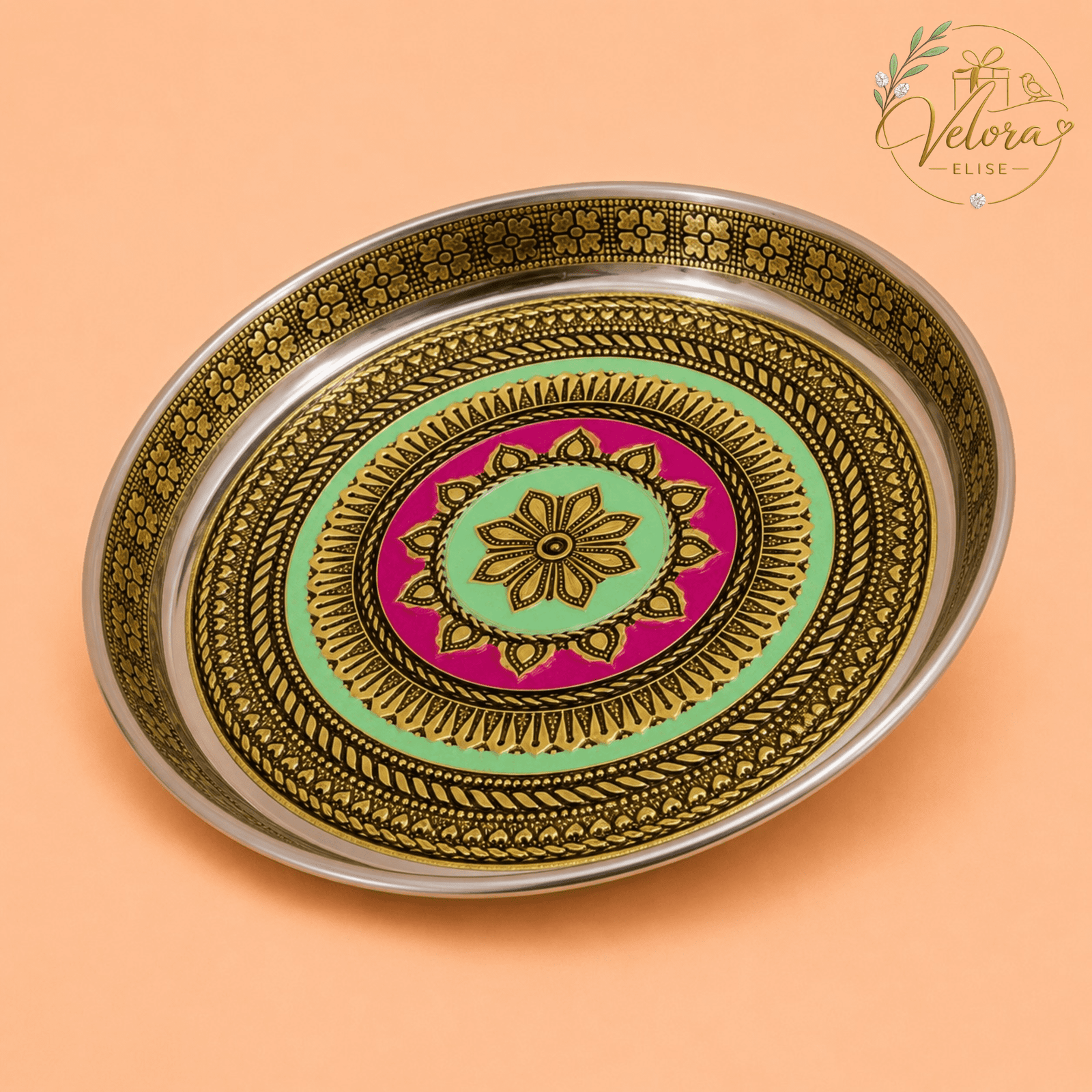 Meenakari Floral Mandala Plate