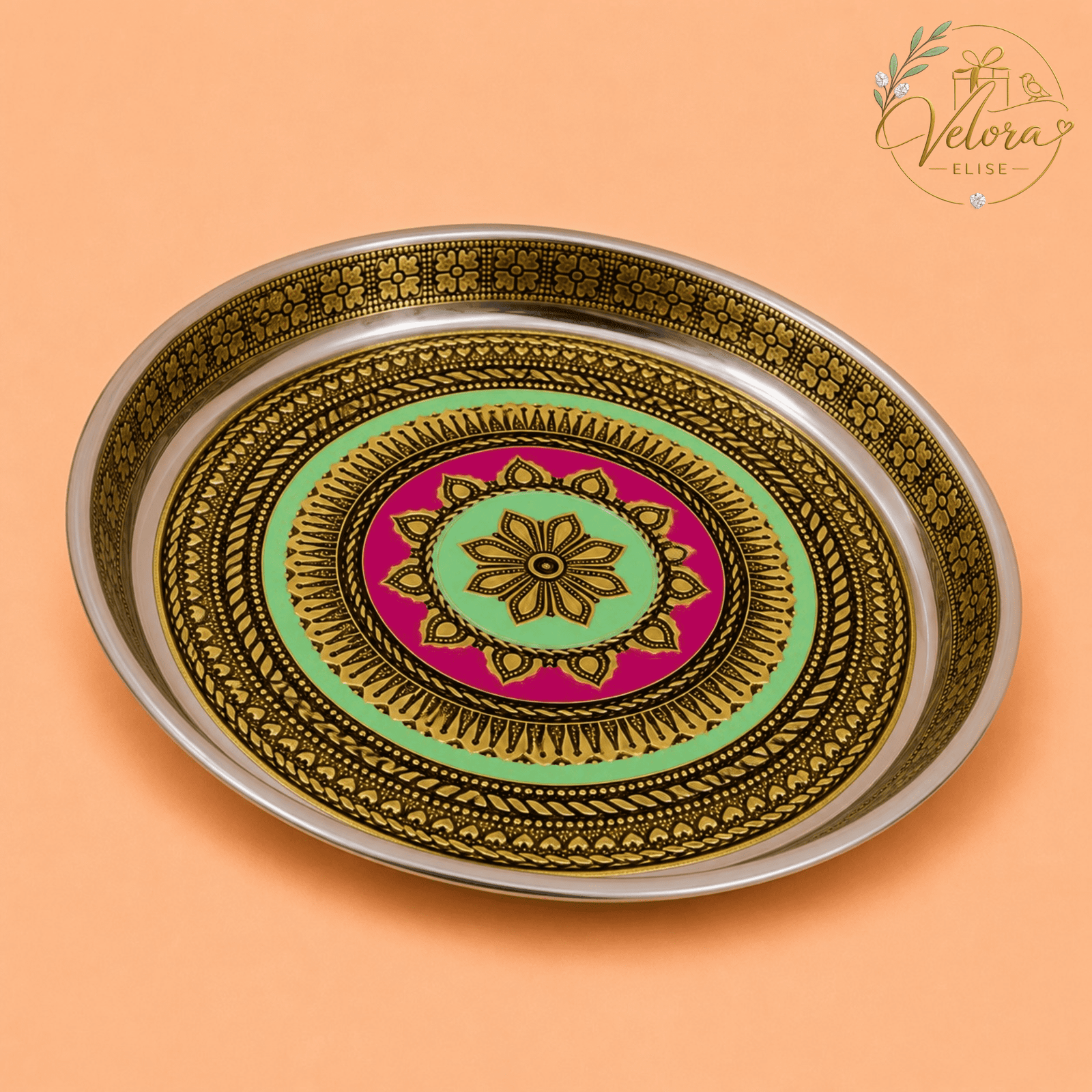 Meenakari Floral Mandala Plate