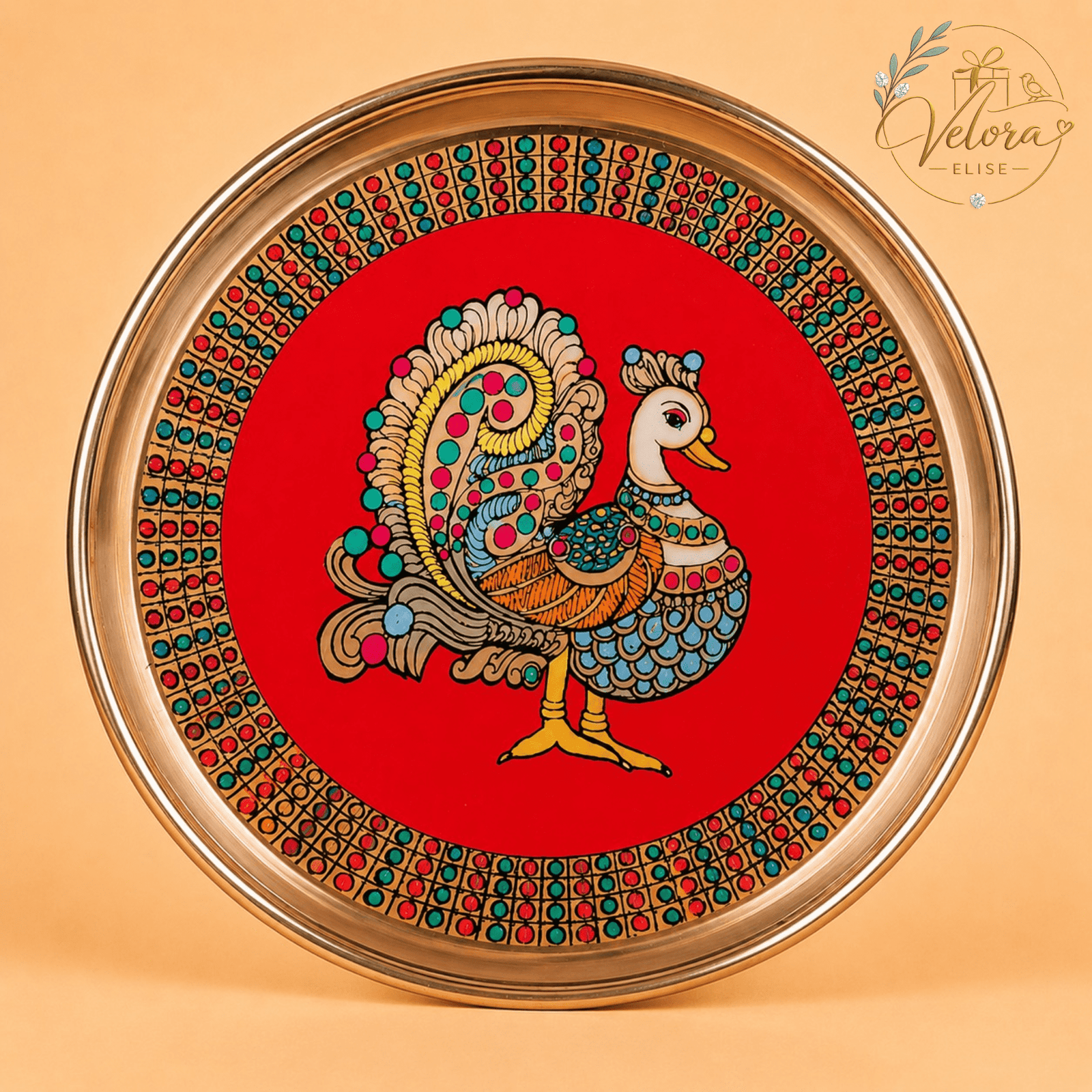 Vibrant Peacock Red Plate