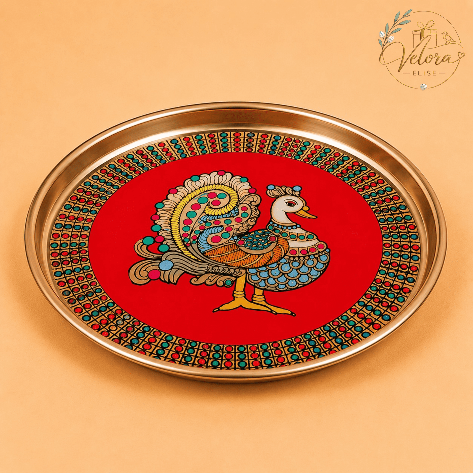 Vibrant Peacock Red Plate
