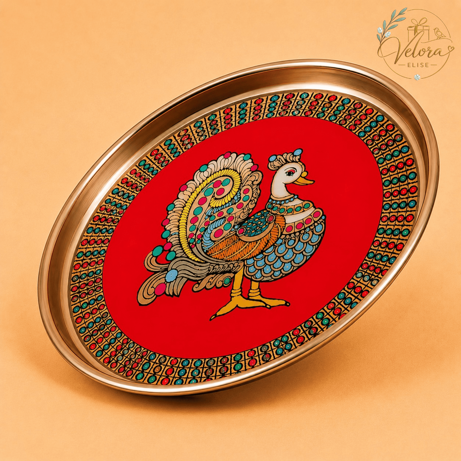 Vibrant Peacock Red Plate