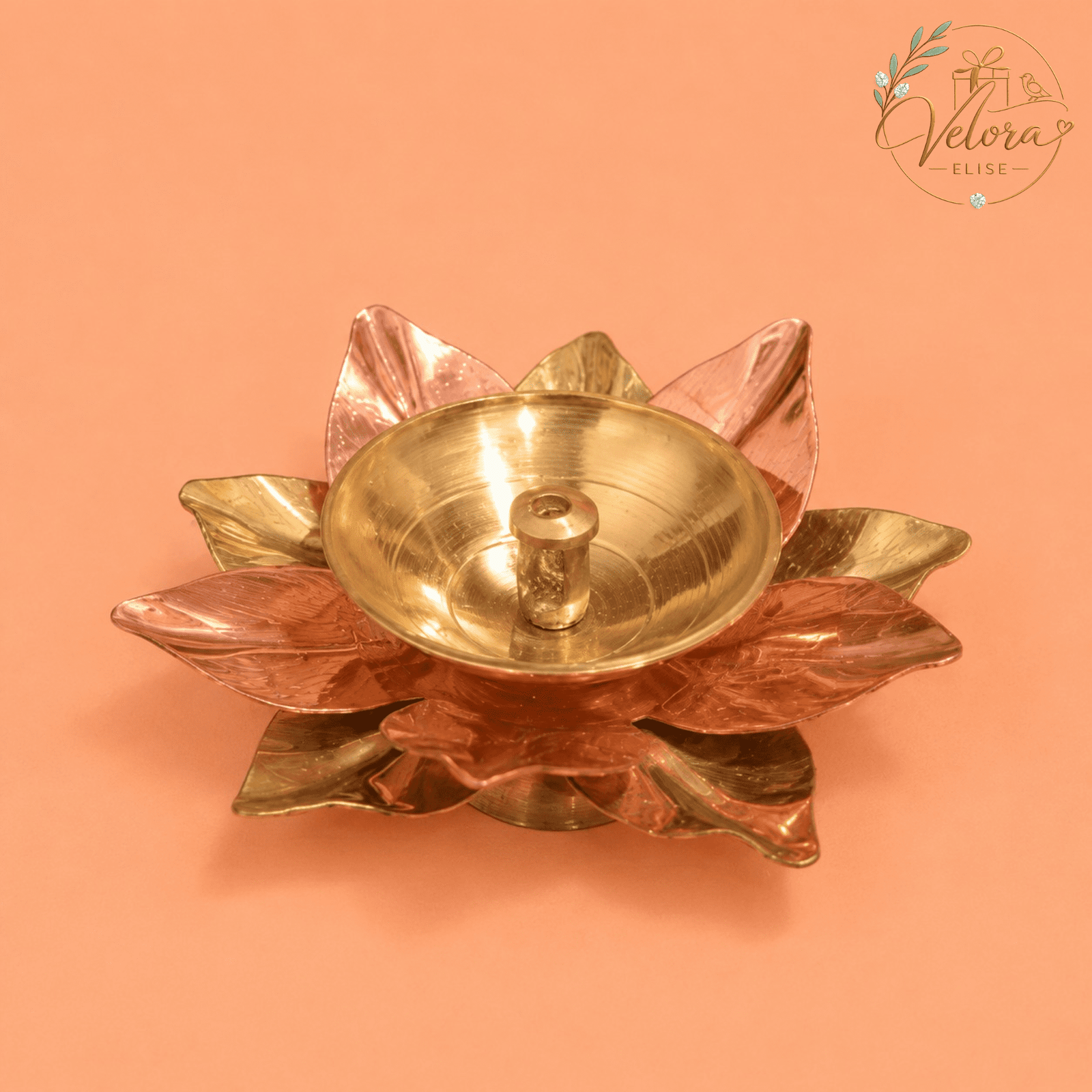 Lotus Petal Brass Diya