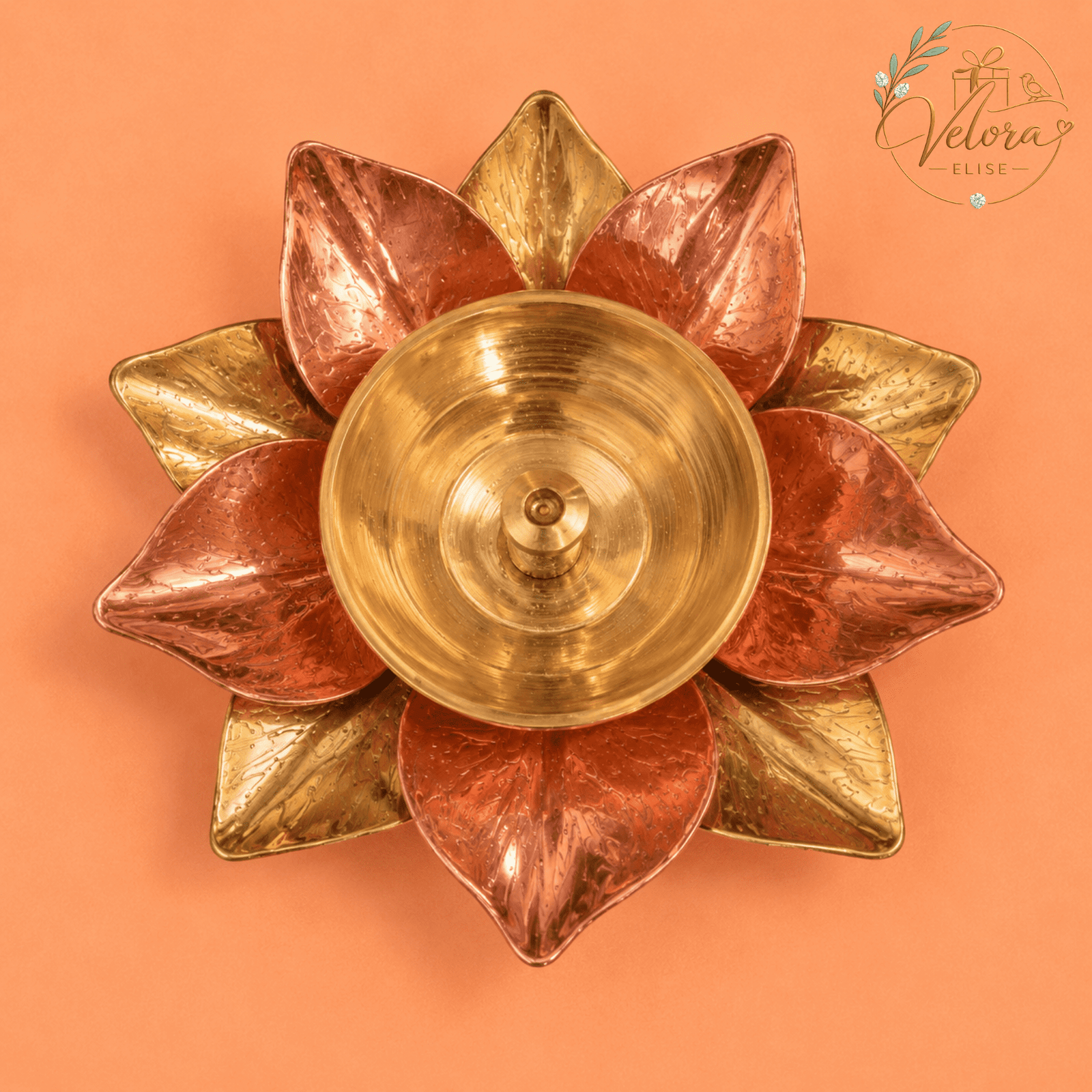 Lotus Petal Brass Diya