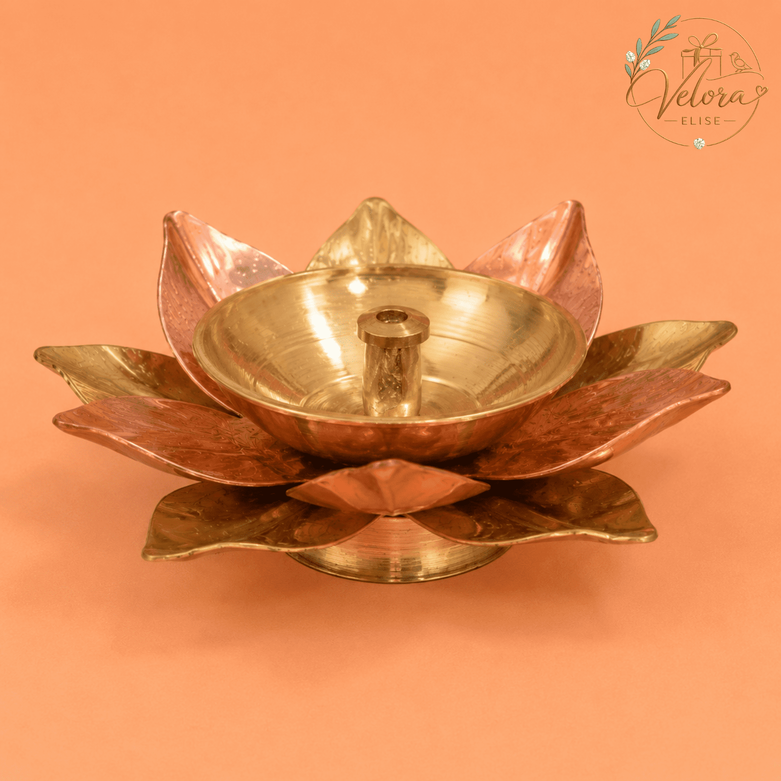 Lotus Petal Brass Diya