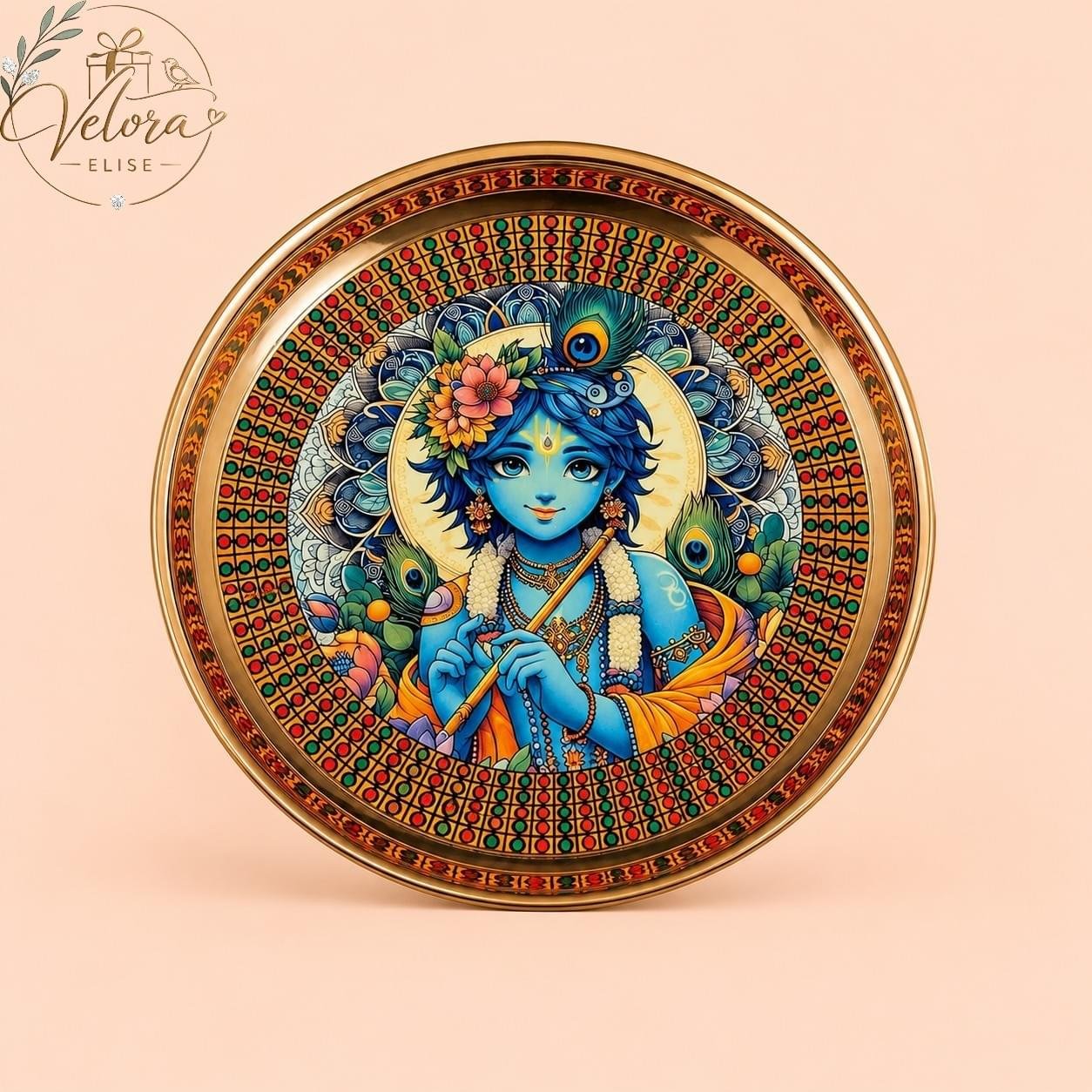 Krishna Flute Art Plate
