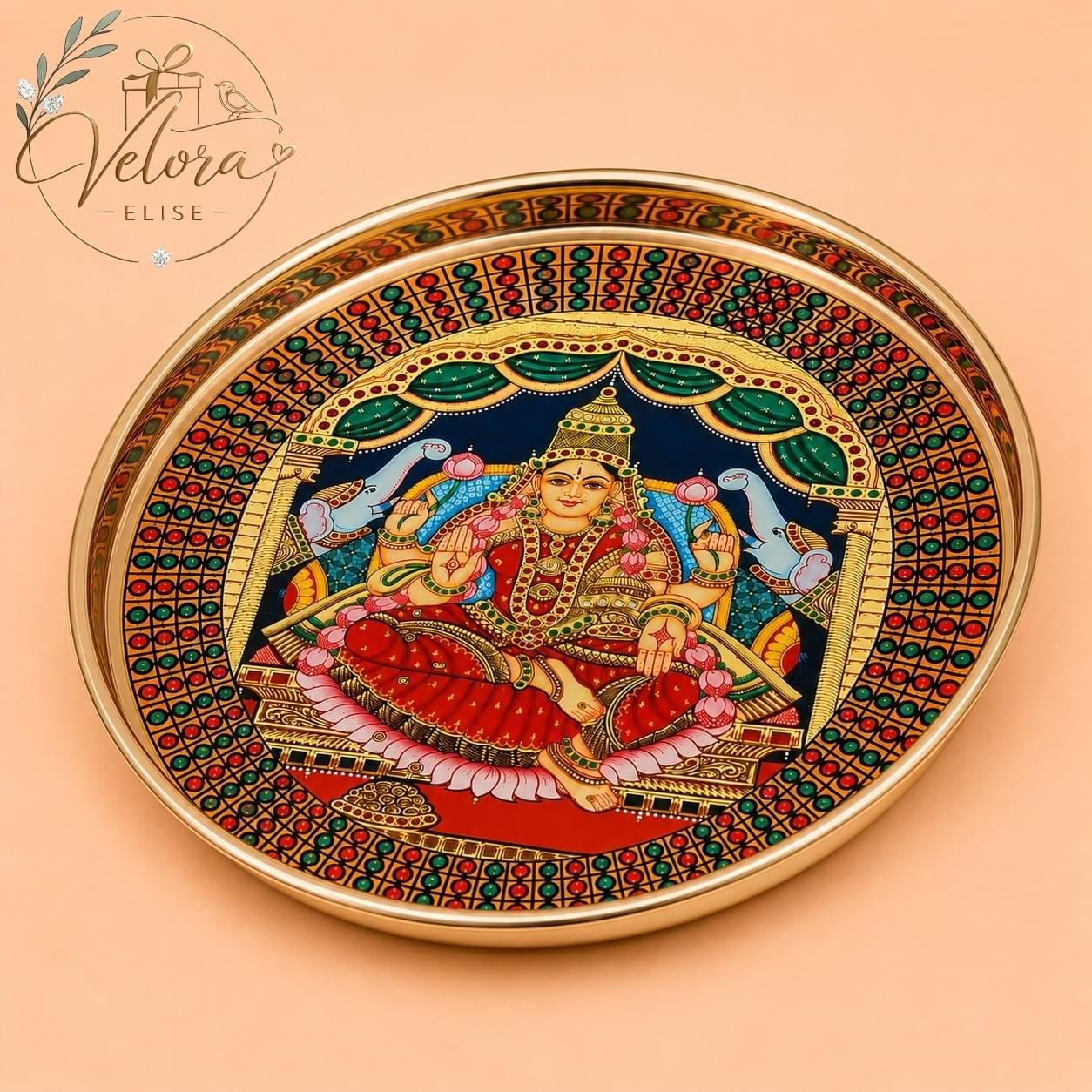 Tanjore Lakshmi Pooja Plate