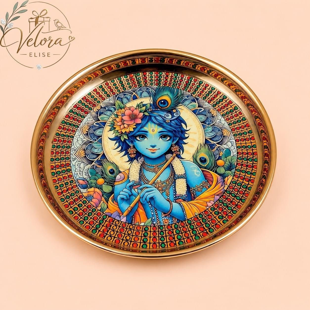 Krishna Flute Art Plate