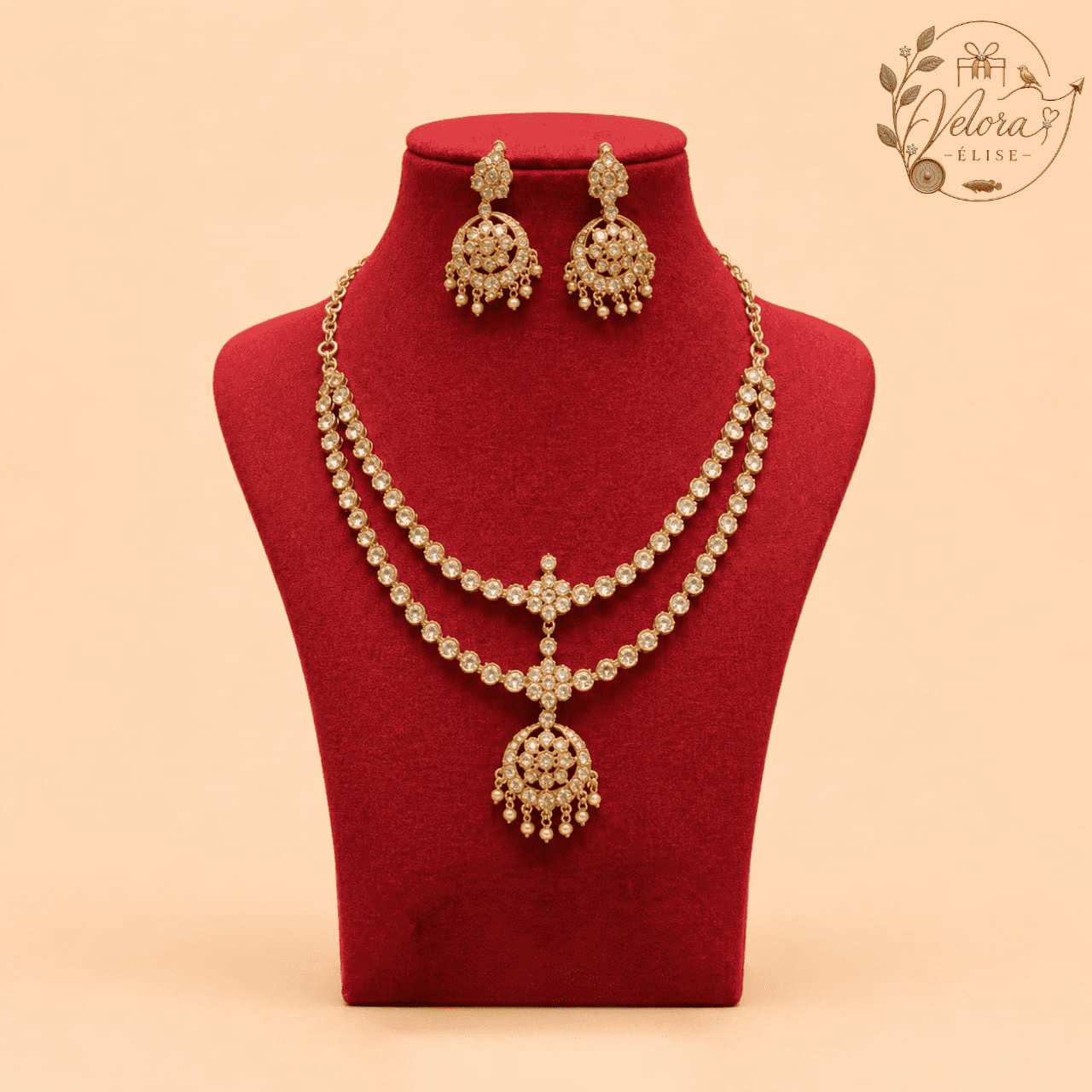Regal Pearl Pendant Necklace Set